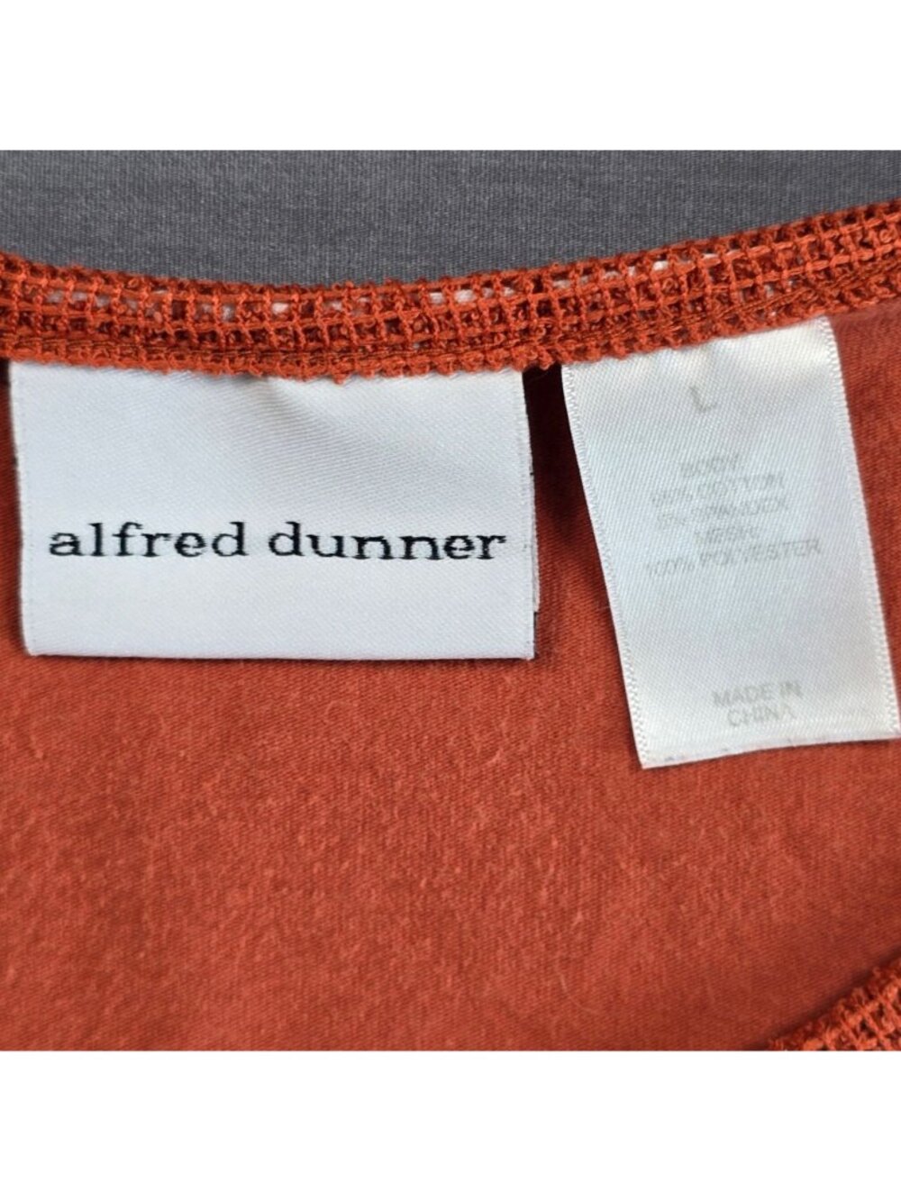 Alfred Dunner Large Orange Short Sleeve Top Floral Embroidered Beaded Boho - Picture 2 of 4